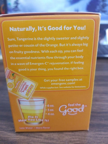 Emergen-C Vitamin C Tangerine Flavoured Drink Mix, 30 Packets