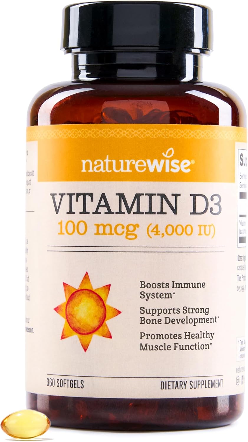 NatureWise Vitamin D3 4000 IU (100 µg) – 360 Mini Softgels, One-Year Supply - görsel 1