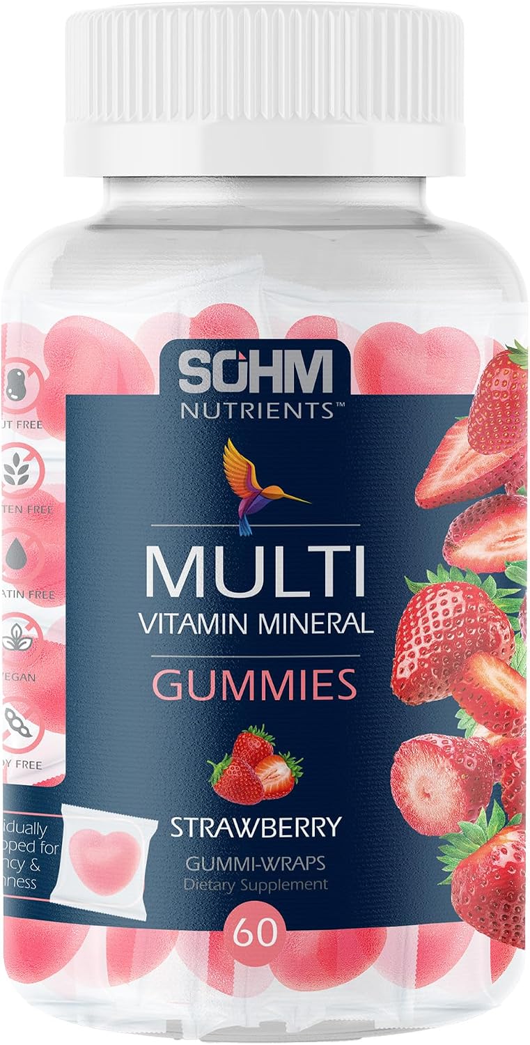 SOHM Multivitamin Gummies for Men and Women, 60 Gummies – Daily Vitamin Gummies with Vitamins A, C, D3, E & Folic Acid, Supports Immune Health, Energy Metabolism & Overall Wellness - görsel 1