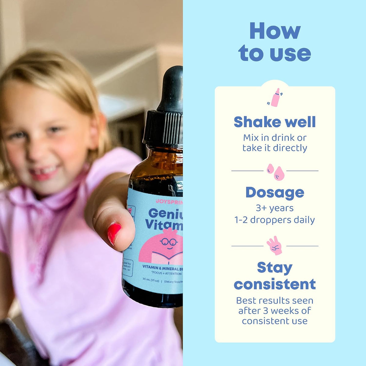 JoySpring Kids B Complex | Liquid Drops with Elderberry, Zinc & Vitamin C | 30 ml | 30 Servings - görsel 6