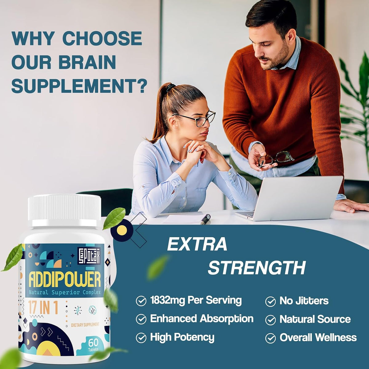 17-in-1 Brain Supplement for Memory and Focus - Nootropic with Herbal Extracts, Vitamins & Amino Acids - görsel 6