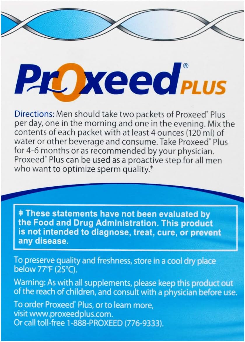 Proxeed Plus Food Supplement – Supports Normal Sperm Development and Fertility, 30 Sachets - görsel 3