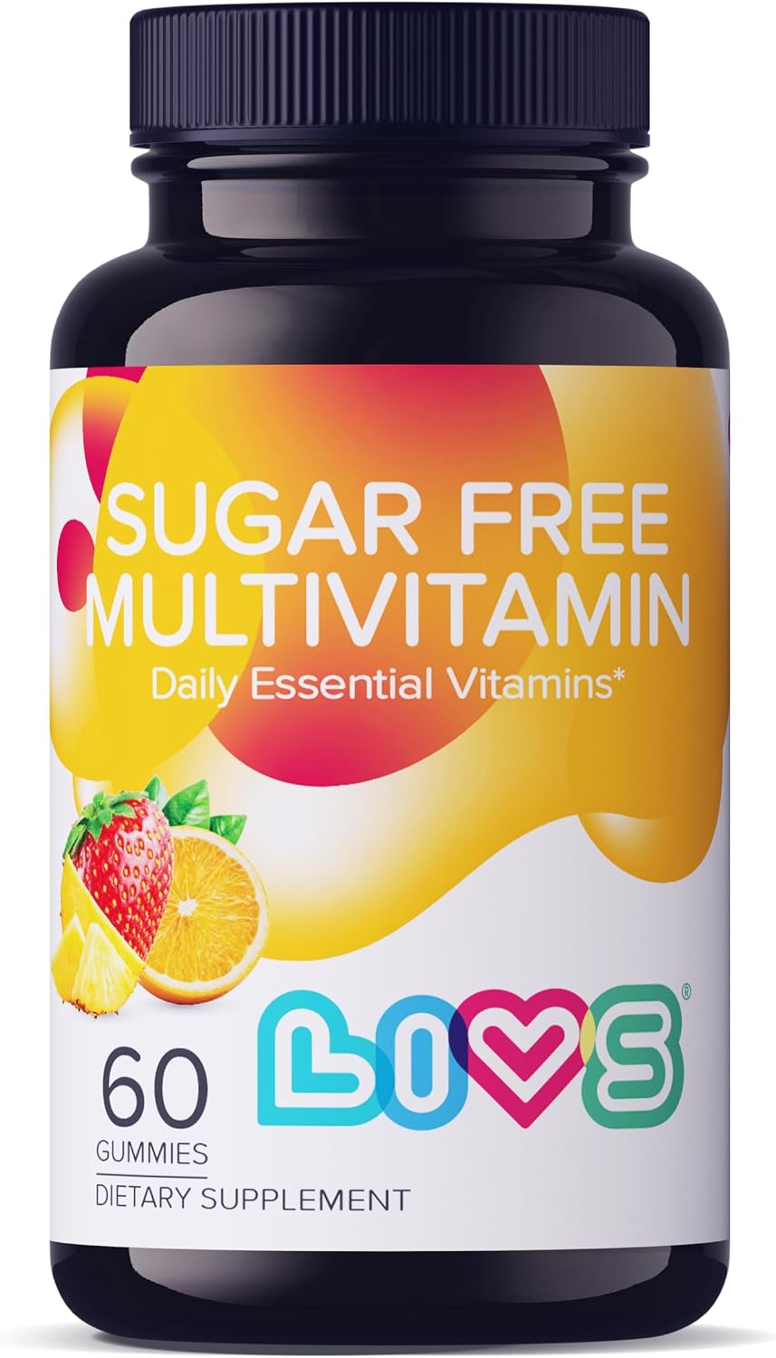 LIVS Sugar-Free Multivitamin Gummies for Adults and Children – Vegan Gummy Vitamin with A, C, D, B-Complex, Biotin & Zinc | Multivitamin Supplements for Overall Wellness and Support - 60 Count - görsel 1