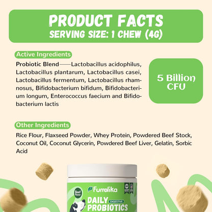 Furrolika 60 Count Probiotics Soft Chews – Beef Flavour Dog Probiotic