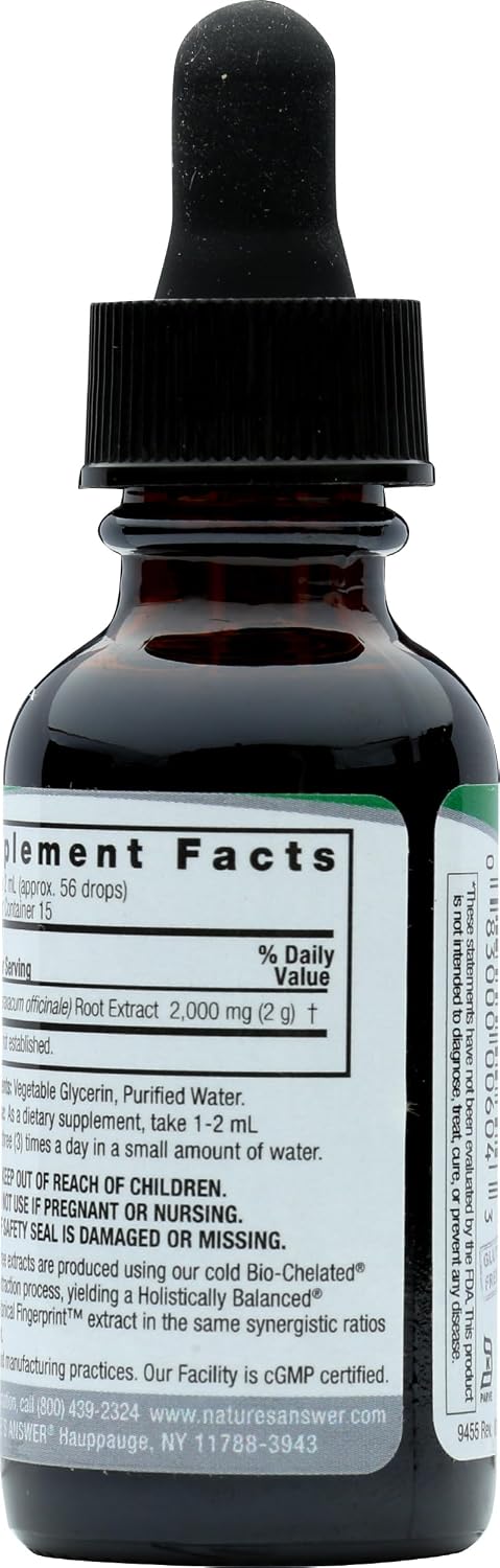 Nature's Answer Dandelion Root Alcohol-Free Extract, 1 fl oz - görsel 2