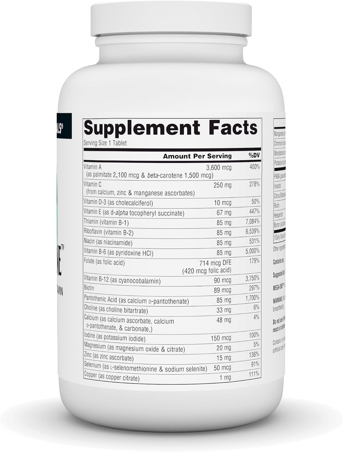 Source Naturals Mega-One Multi-Vitamin with Minerals, No Iron - 180 Tablets - görsel 2