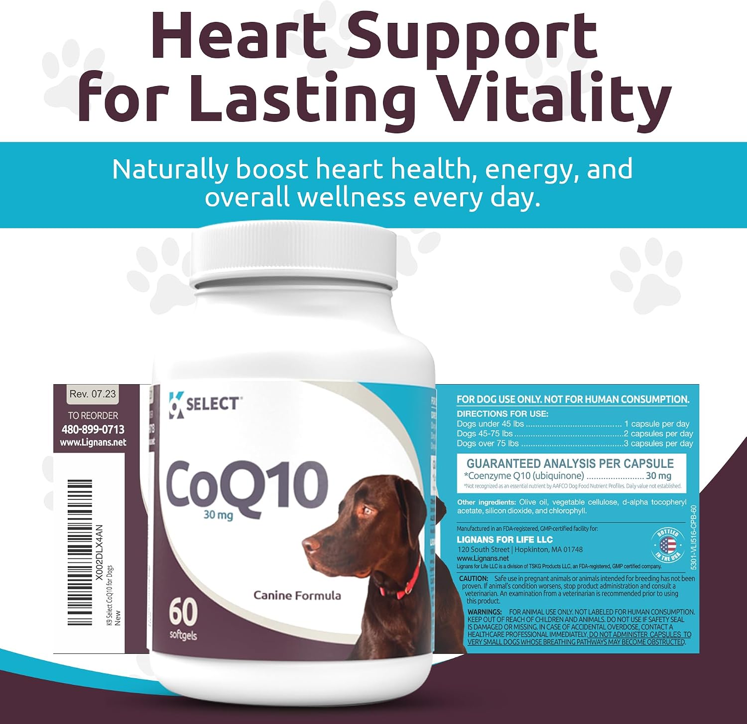 K9 Select CoQ10 Supplement for Dogs, 30mg – 90 Softgels - görsel 4