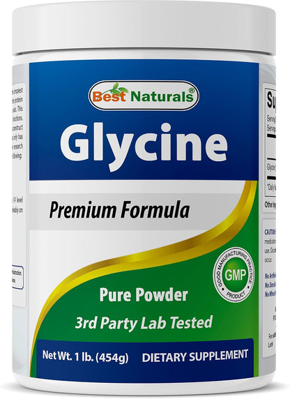 Best Naturals Glycine Powder 1 lb - Amino Acid for Relaxation & Neurotransmitter Support