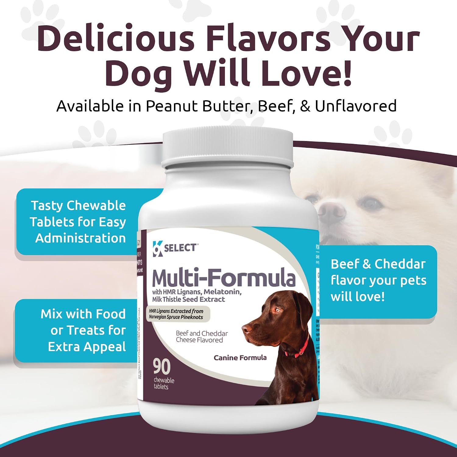 Multi-Formula Dog Vitamins for Large Dogs – 90 Beef Flavoured Chewable Tablets - görsel 4