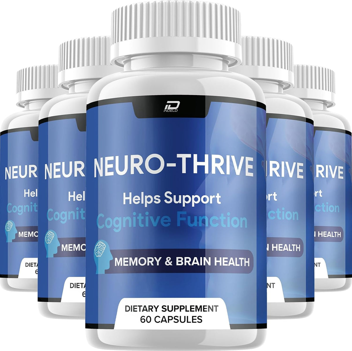 (5 Pack) Neuro Thrive Brain Supplement – Memory & Cognitive Support – 300 Capsules - görsel 1