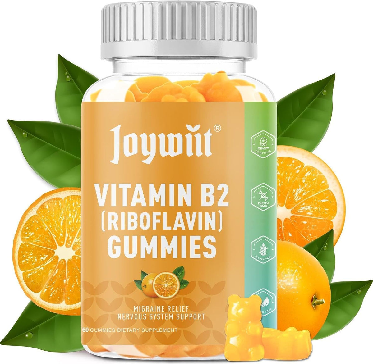 Vitamin B2 Gummies | Riboflavin 400mg | Chewable for Adults & Children | Non-GM, Vegan | 60 Chewables - görsel 1