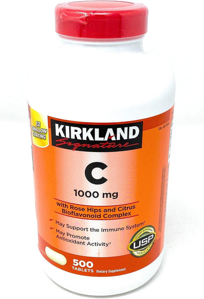 Kirkland Signature Vitamin C 1000 mg, 500 – Immune Function: Vitamin C contributes to the normal function of the – Image 1