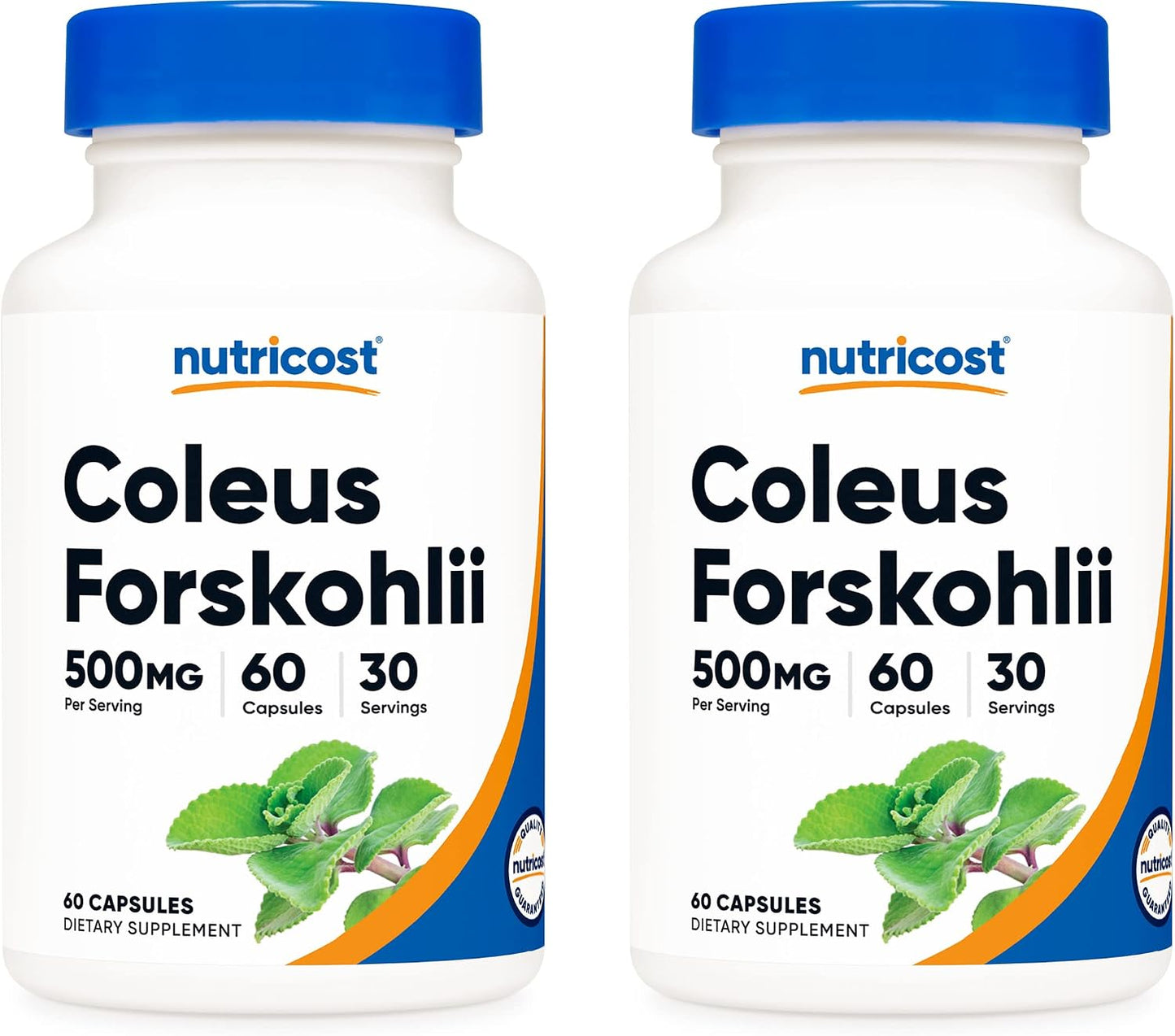 Nutricost Coleus Forskohlii 500 mg – Maximum Strength Formula (2 Bottles, 120 Capsules) - görsel 1