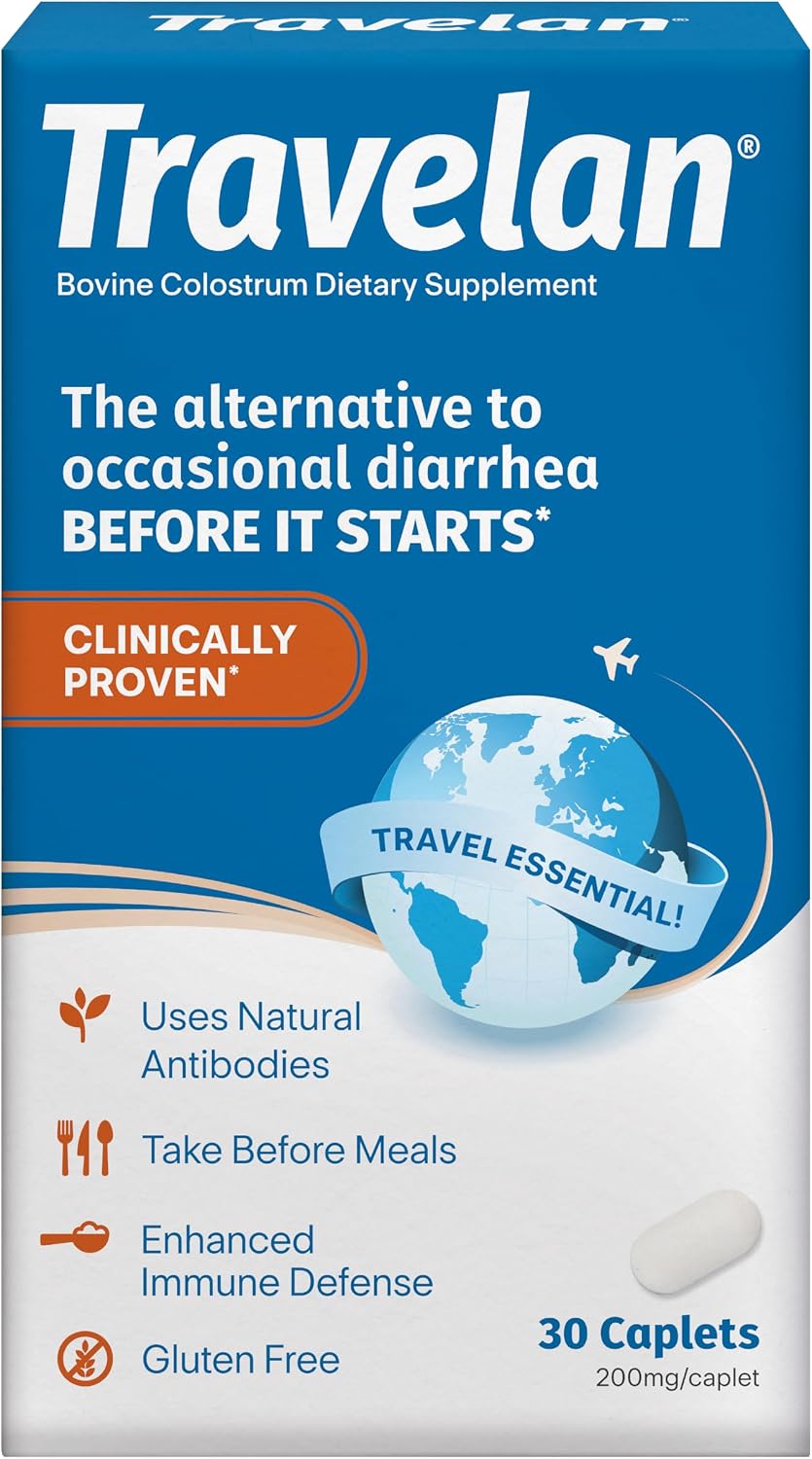 Travelan Anti Diarrhoea Pills – Natural Colostrum Supplement for Digestive & Immune Support, 30 Count - görsel 1