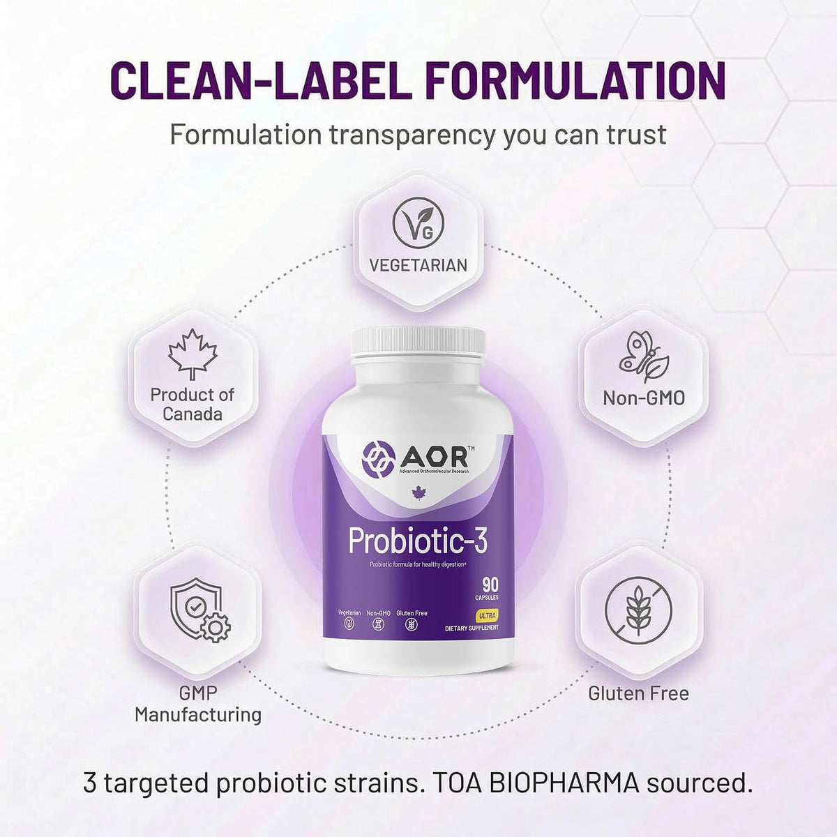 AOR Probiotic 3, 90 Capsules – Daily Digestive Balance and Gut Health - görsel 5