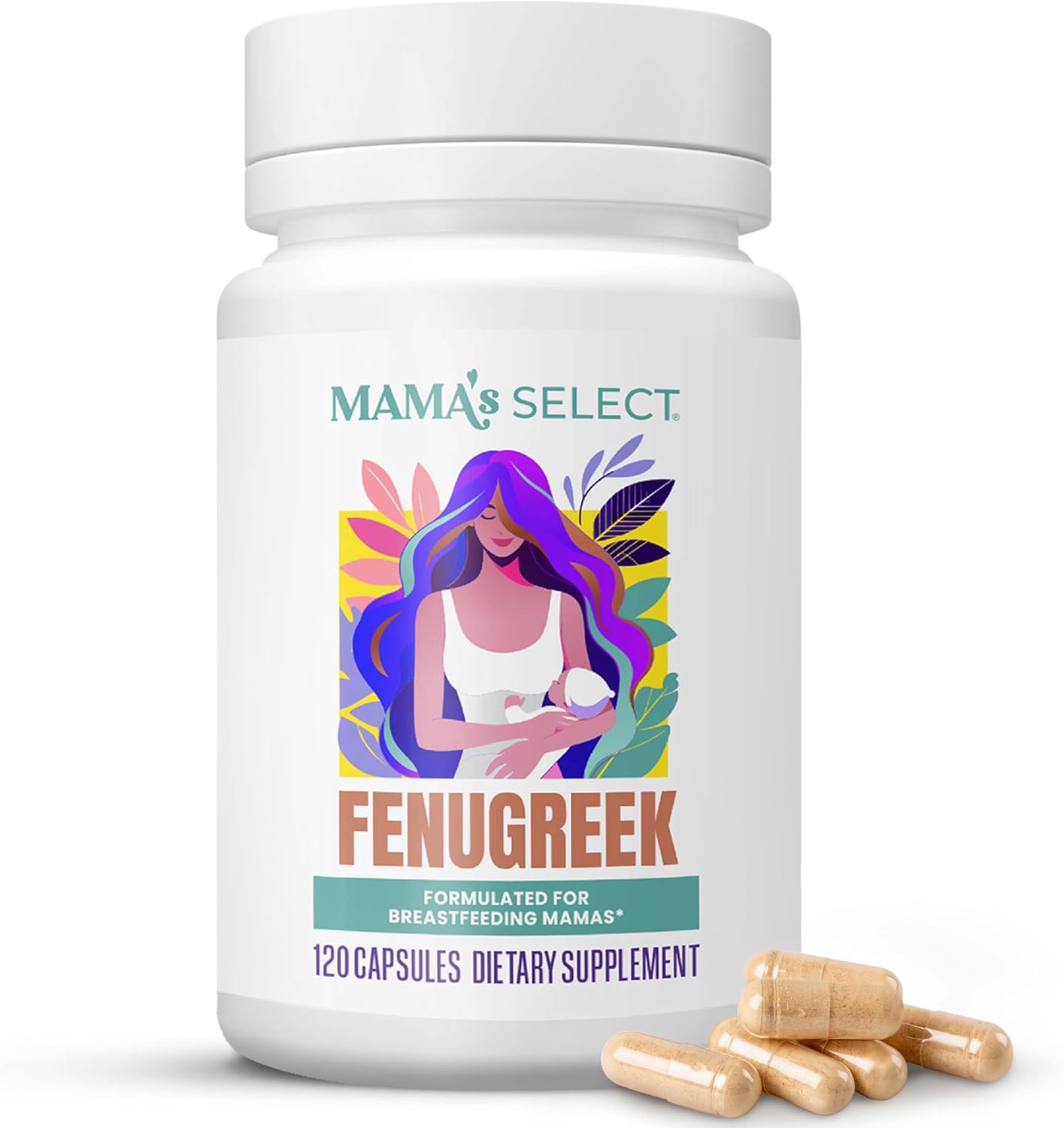 Mama's Select Organic Fenugreek Capsules – Natural Herbal Lactation Supplement - görsel 1