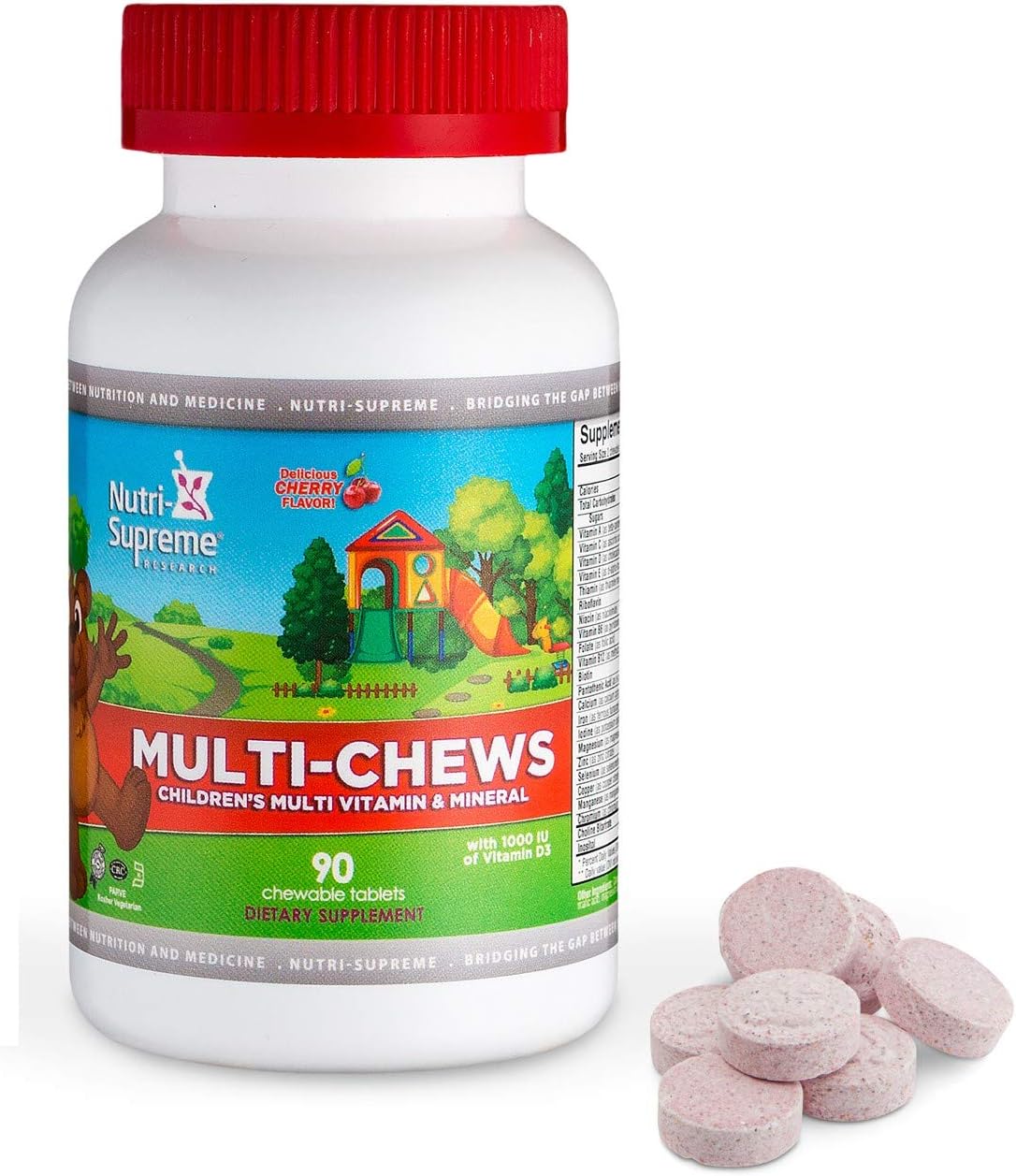 Delicious Kids Multivitamin – 90 Vegetarian Gummies – Complete Children’s Supplement with Vitamins A, C, D3, Calcium, Iron, Folic Acid, Zinc – Cherry Flavour - görsel 1