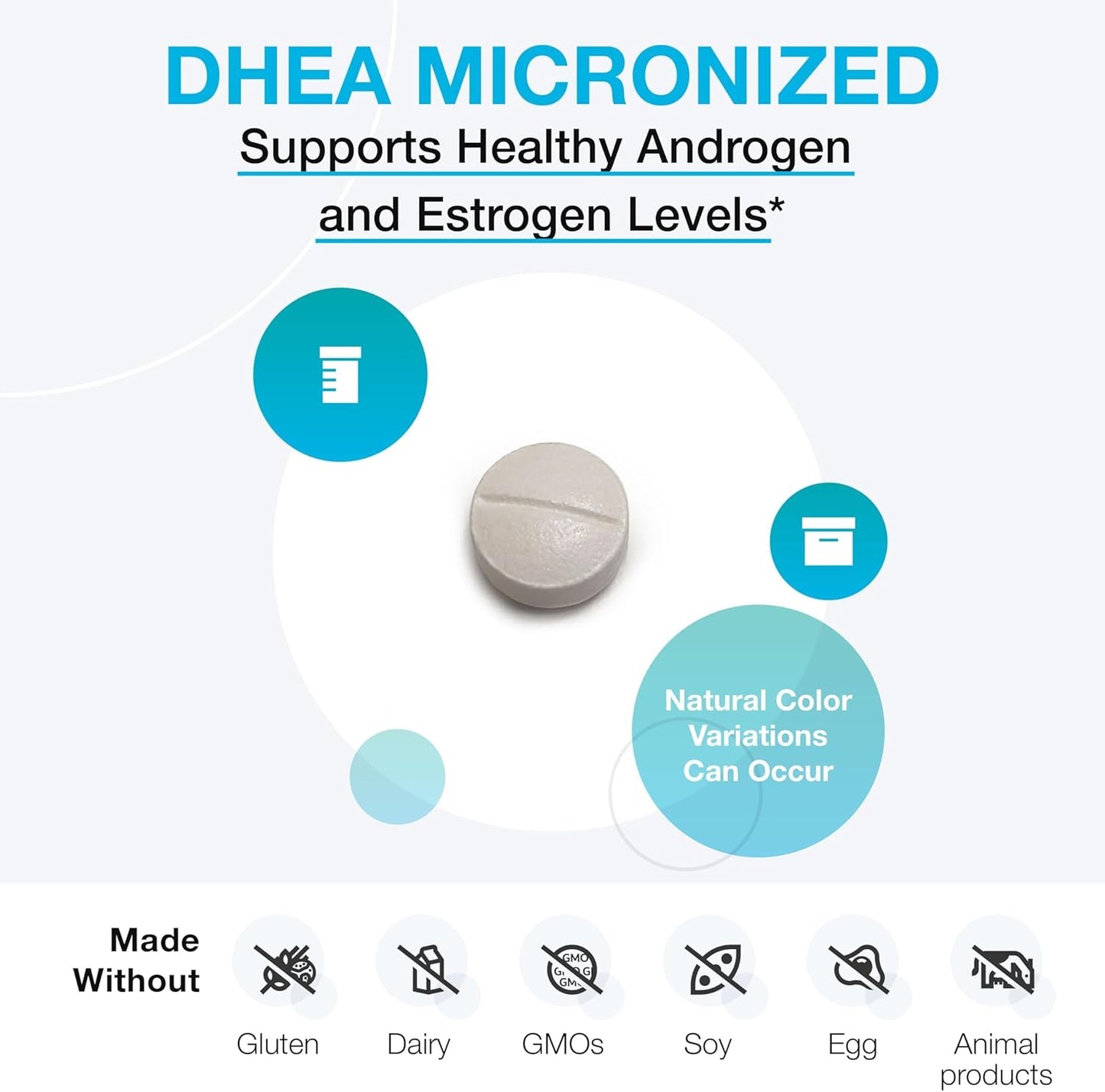 XYMOGEN DHEA Micronised - 25 mg Dehydroepiandrosterone - Androgen and Oestrogen Support - Gluten-Free, Soya-free and Dairy-free - 60 Tablets - görsel 3