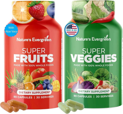 Fruit and Vegetable Supplement – Nature's Evergreen – 180 Capsules (Pack of 2)