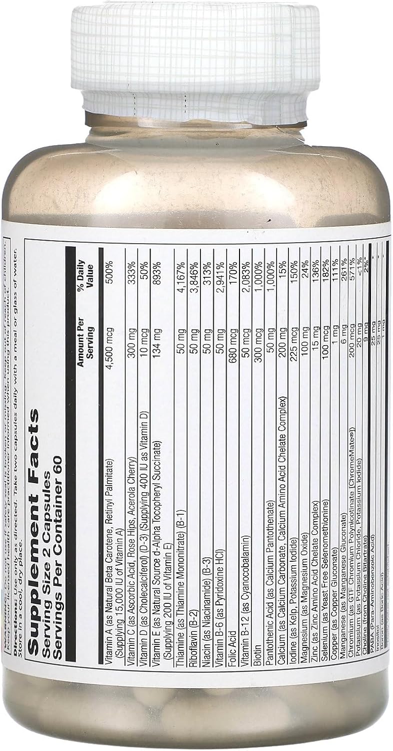 Solaray Twice Daily Iron-Free Multivitamin - 120 Capsules - görsel 2