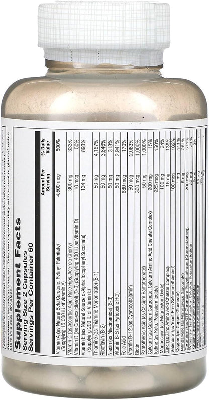 Solaray Twice Daily Iron-Free Multivitamin - 120 Capsules