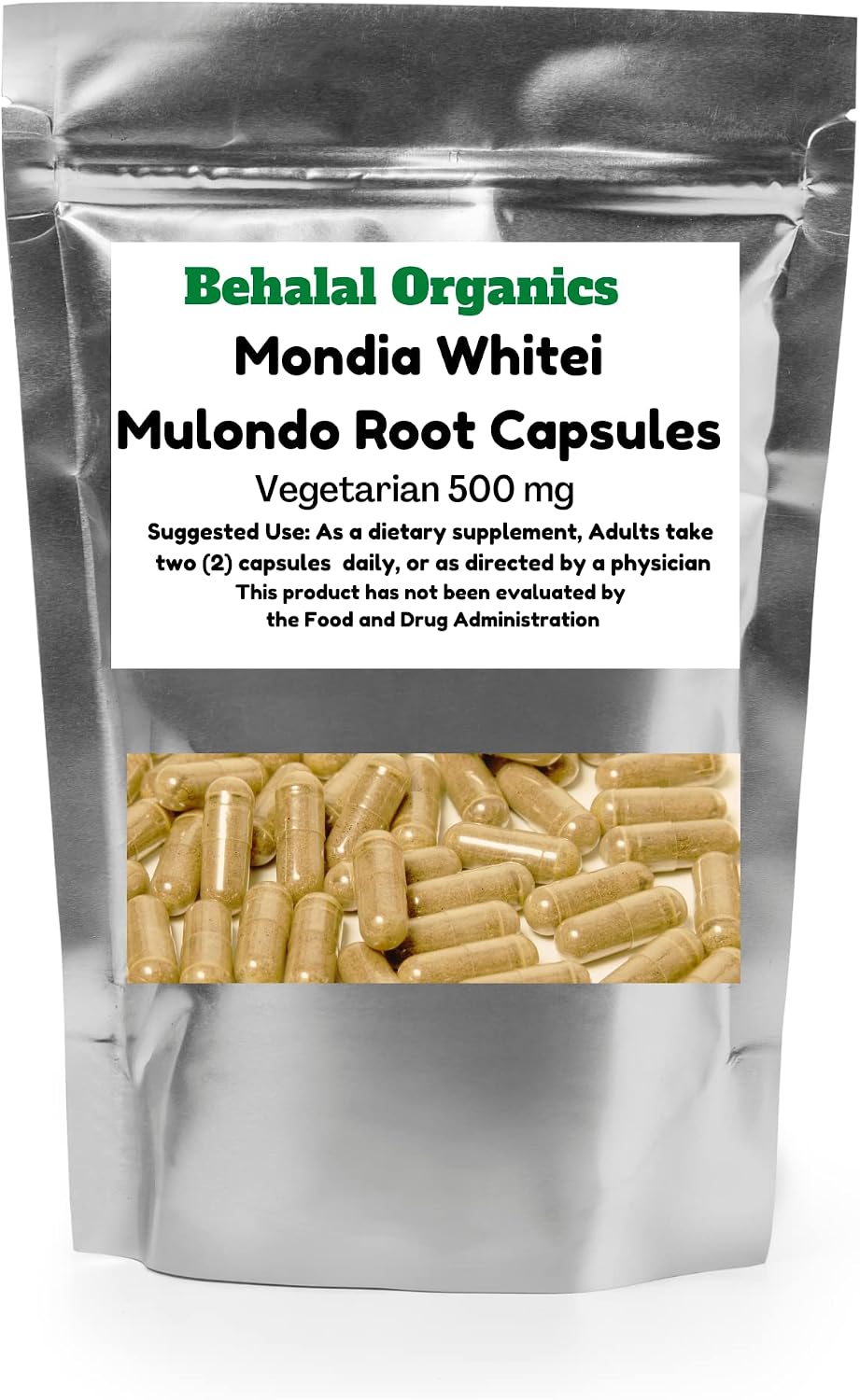 Mondia Whitei (Mulondo) Root Powder 500mg - 100 Vegetarian Capsules - görsel 1