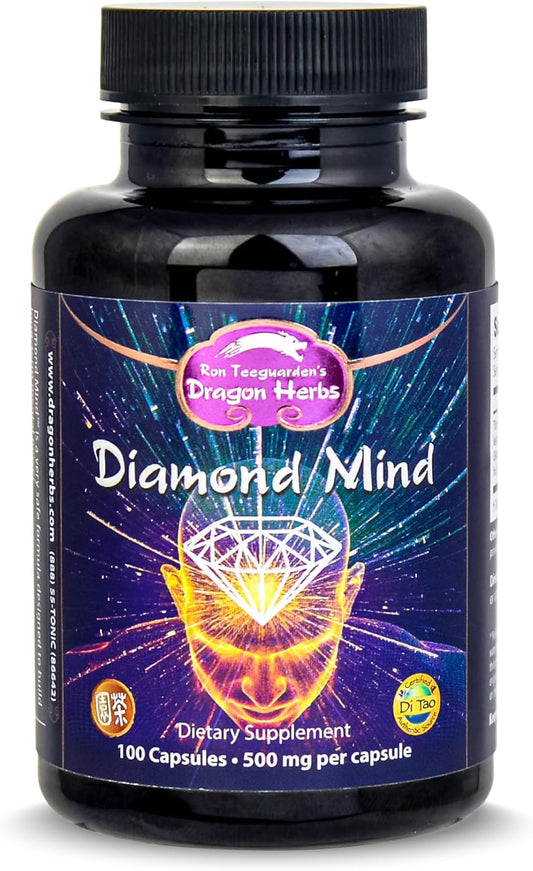 Dragon Herbs Diamond Mind – Plant-Based Brain & Memory Supplement with Ginkgo, Schizandra and Eleuthero (100 Capsules)