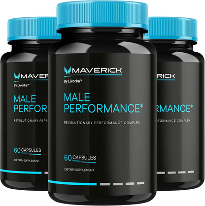 (3 Pack) Maverick Capsules - Official Maverick Supplement for Men, Advanced Formula for Stamina, Vitality & Wellness, All Natural Formula, 180 Capsules for 3 Months