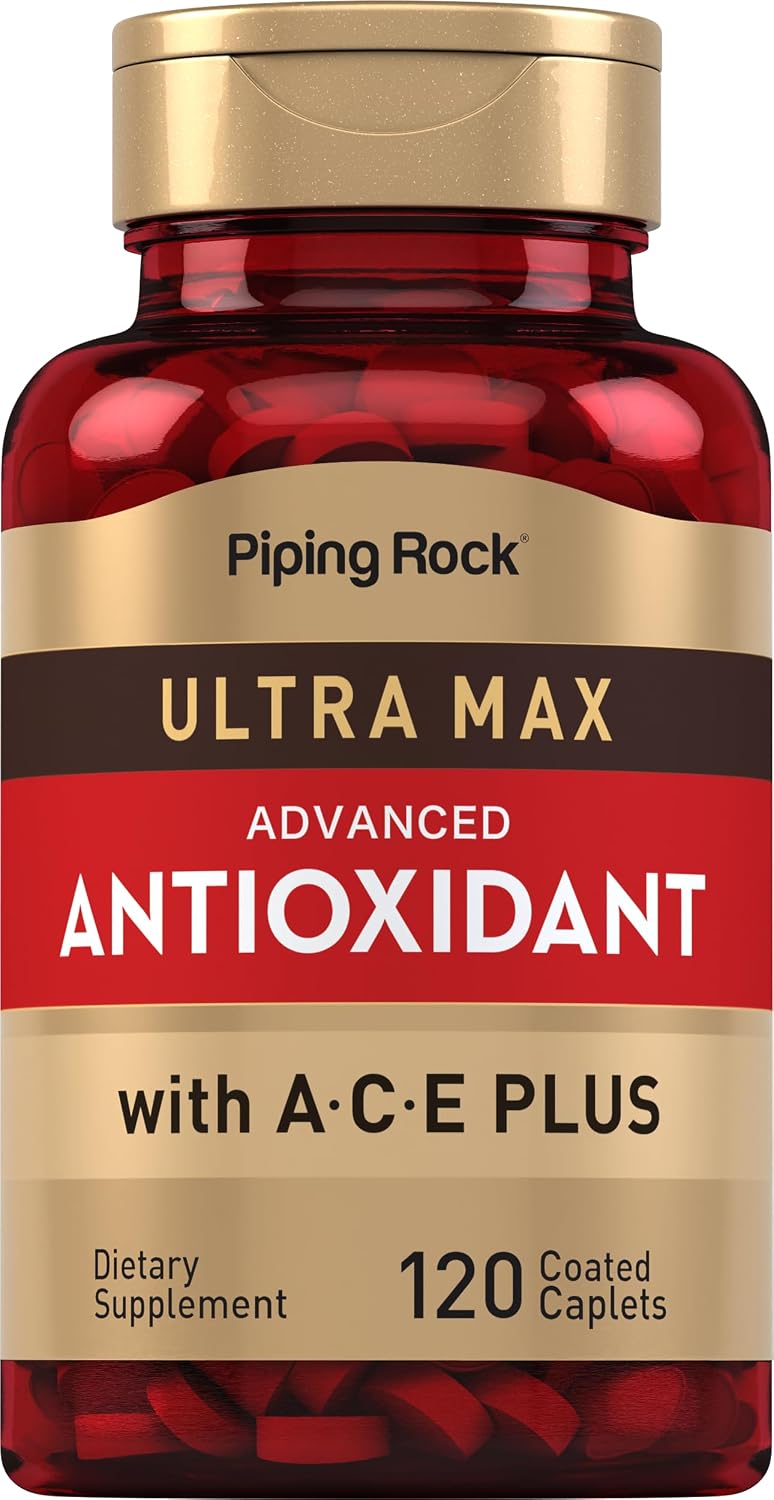 Piping Rock Antioxidant Supplements 120 Caplets – Advanced Formula with Vitamins A, C, E - görsel 1