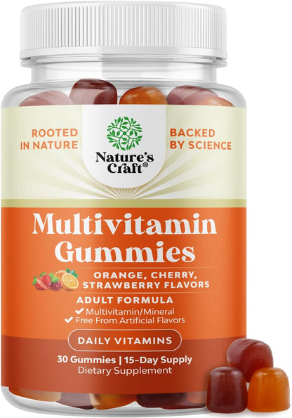 Potent Daily Multivitamin Gummies for Adults – Wellness Blend of Vitamin D, A, C, E, B12, Zinc, and Biotin – Non-GMO, Gluten-free, Halal – 180 Gummies