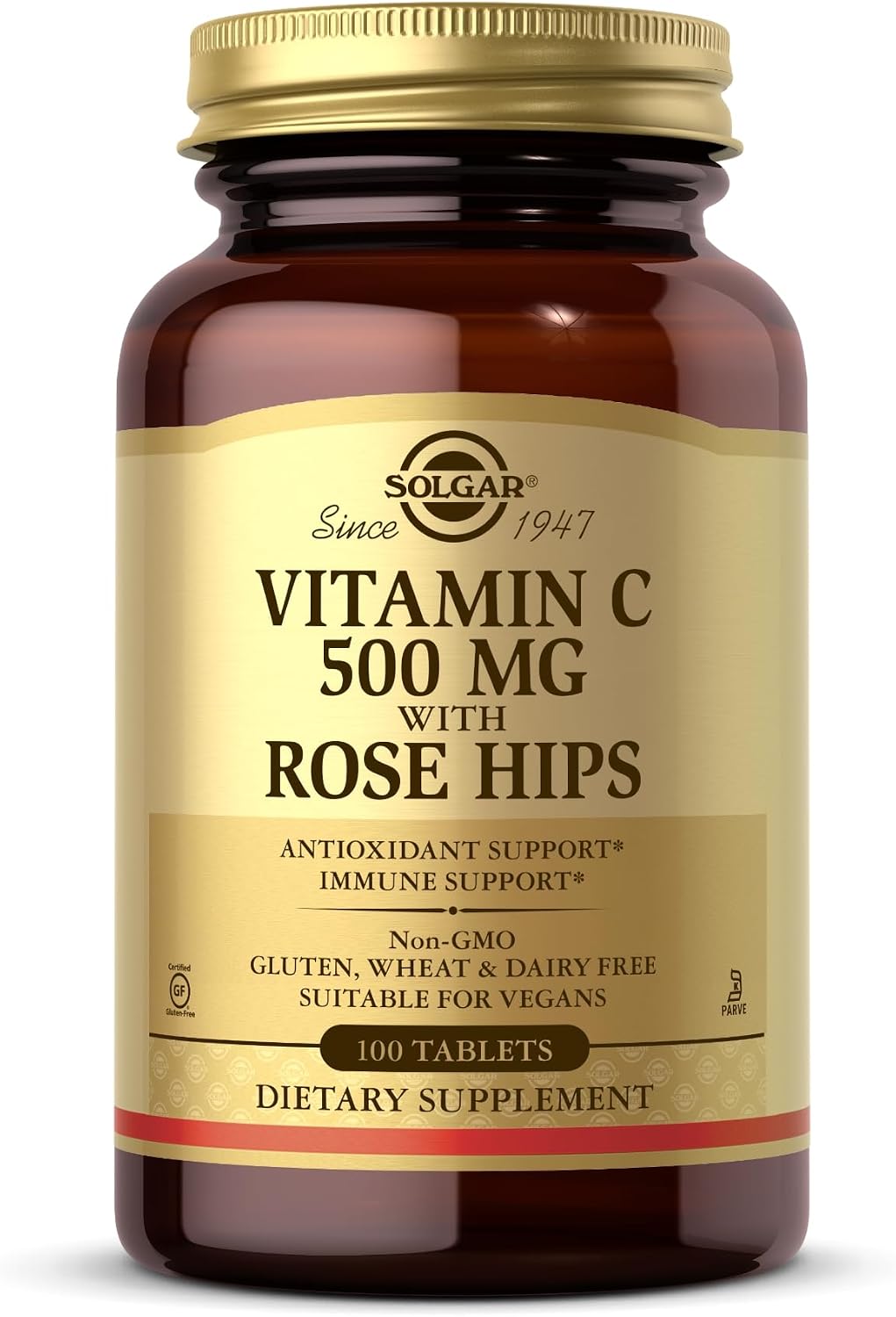 Solgar Vitamin C 500 mg with Rose Hips, 100 Tablets - görsel 1