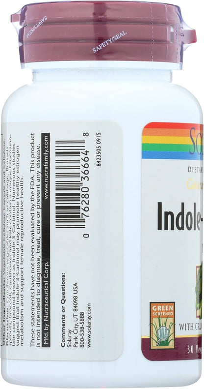 Solaray Indole-3-Carbinol, 30 Capsules 100 mg