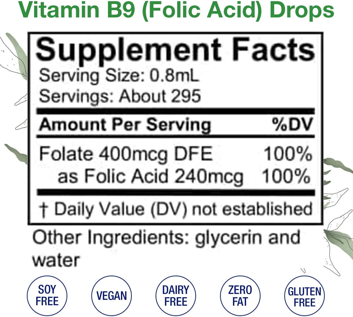 HoneyCombs B9 Folate Prenatal Supplement Drops, 8 Fl oz | Folic Acid Liquid, Fast Absorbing, Energy Metabolism & Red Blood Cell Support, Prenatal for Women & Men, Vegan - görsel 2