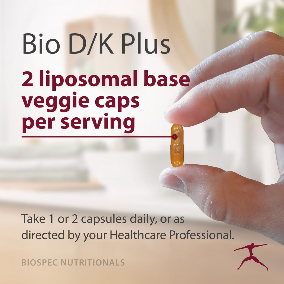 Bio D/K Plus - Vitamin D3 with K2 (MK-7) - 5000 IU D3 and 200 mcg K2 - Liposomal Base - 60 Capsules - görsel 4