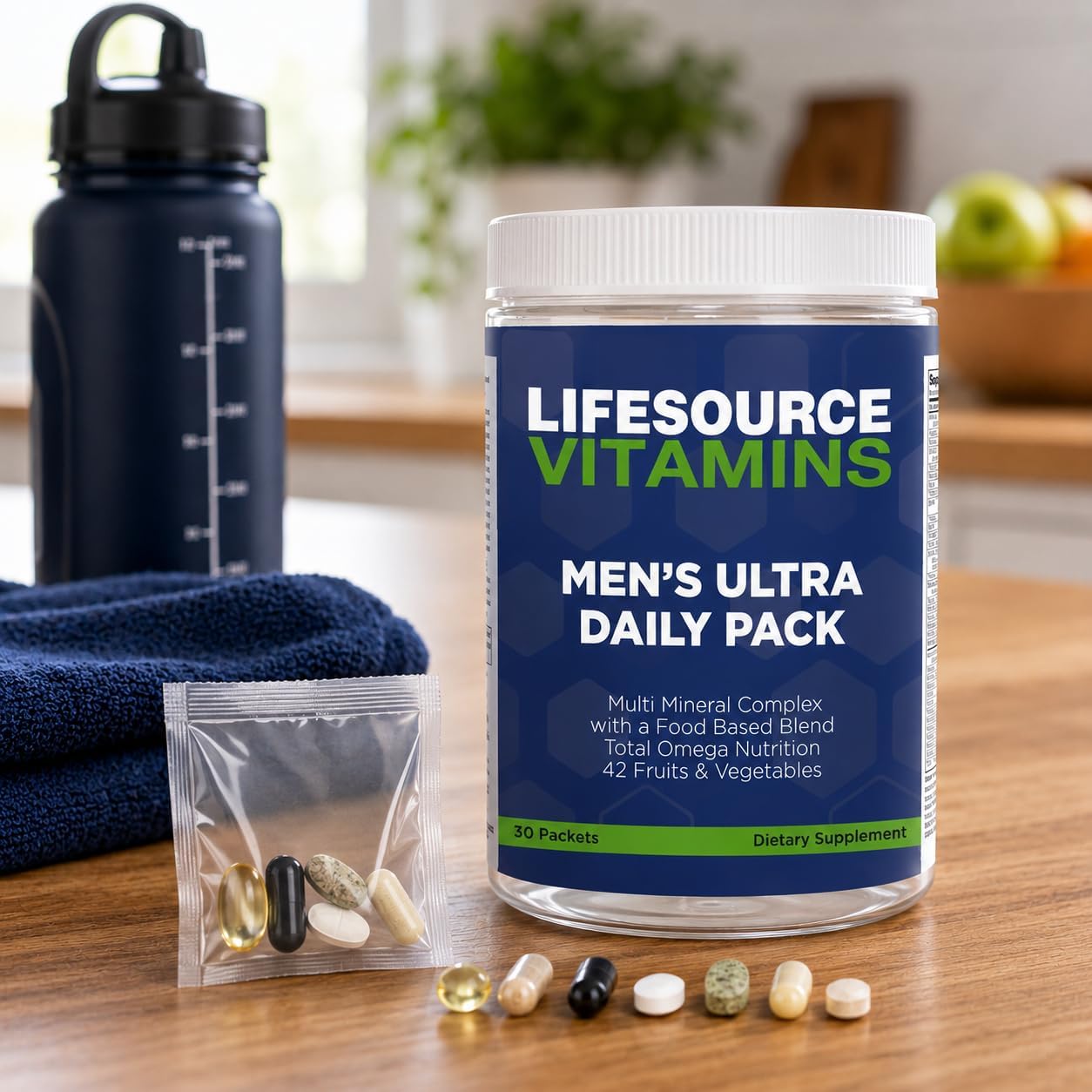 LifeSource Vitamins Men's Ultra All in One Daily Pack - Complete Nutrition - 107 Nutrients - 42 Fruits and Vegetables - görsel 4