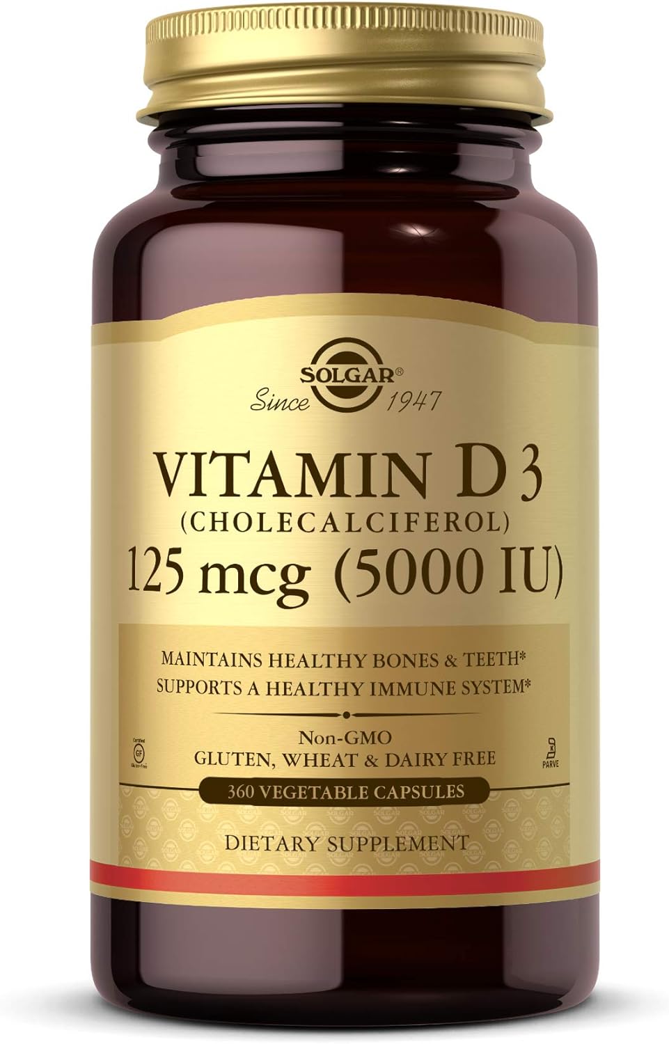 Solgar Vitamin D3 (Cholecalciferol) 125 mcg (5000 IU), 120 Vegetable Capsules - görsel 9