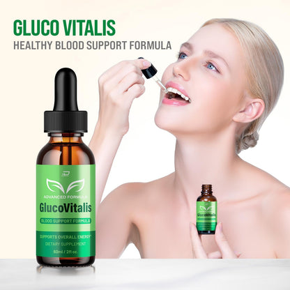 Gluco Vitalis Healthy Formula – Extra Strength Liquid Drops (3 Pack, 3 Month Supply)