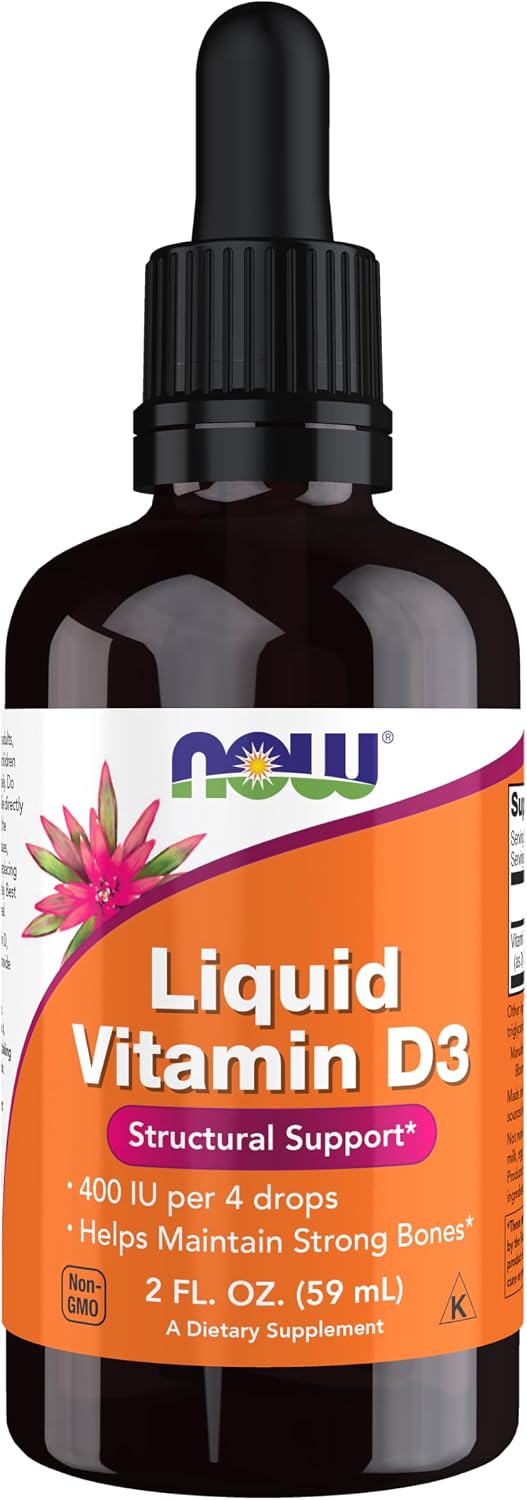 NOW Foods Liquid Vitamin D-3 – 2 fl oz (59 ml) - görsel 1