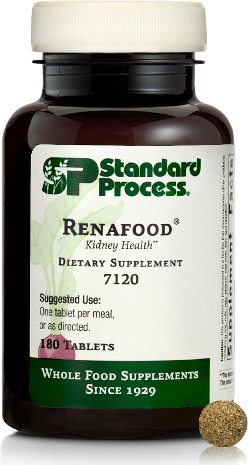 Standard Process Renafood – Kidney Support Food Supplement with Vitamin A, Non-Soya, 180 Tablets - görsel 1