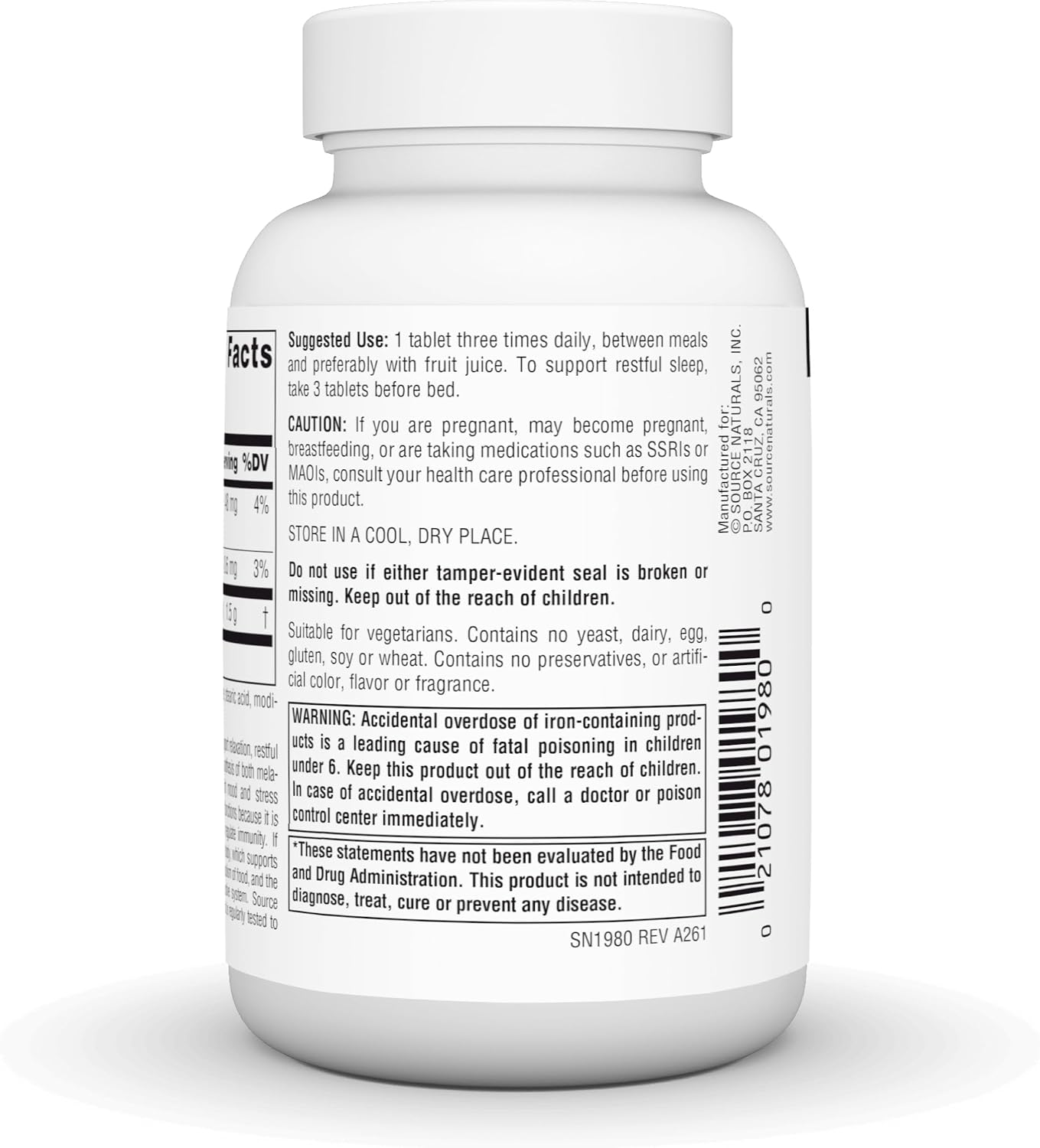 Source Naturals L-Tryptophan 500mg - 120 Tablets - görsel 4