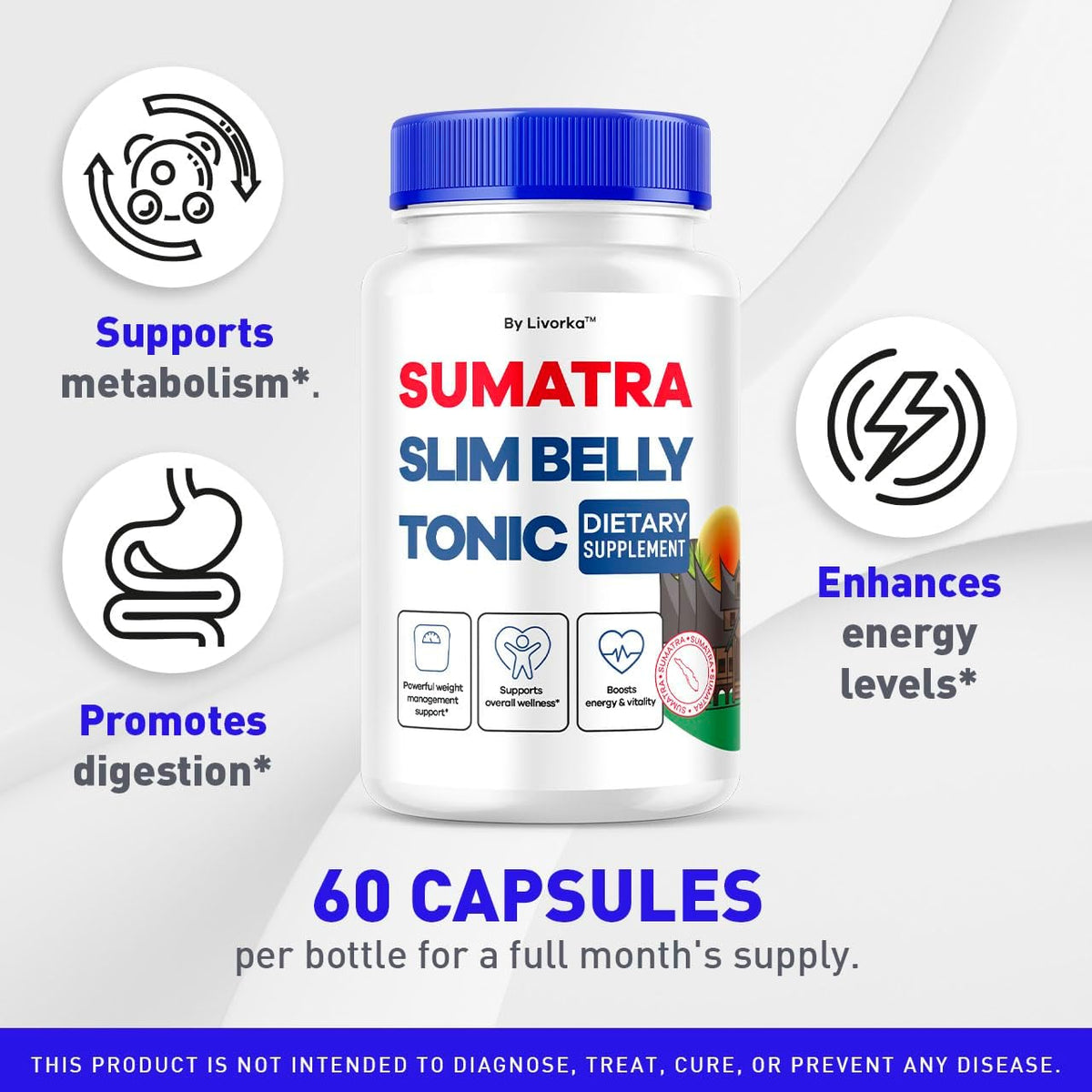 Sumatra Slim Belly Tonic - Sumatra Slim Belly Capsules, Sumatra Slim Belly Tonic Dietary Supplement Support Pills - All Natural, Sumatraslim Advanced Formula Reviews, 60 Capsules for 1 Month - görsel 2