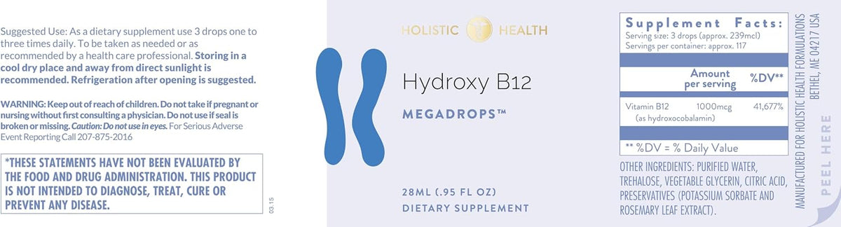 Holistic Health Hydroxy B12 MegaDrops™ 28ml - görsel 4