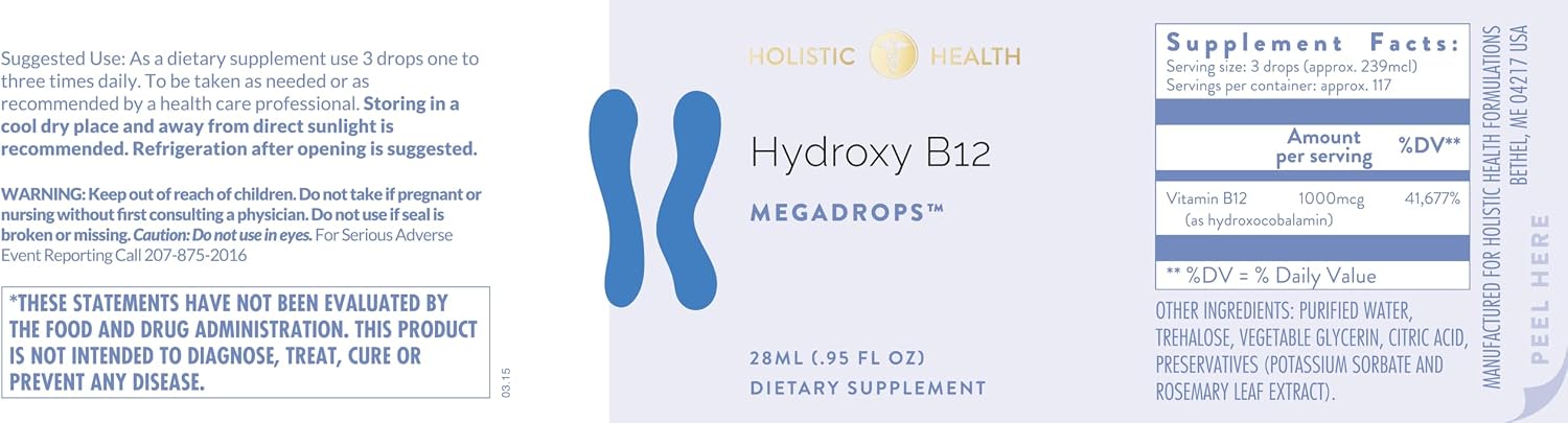 Holistic Health Hydroxy B12 MegaDrops™ 28ml - görsel 4