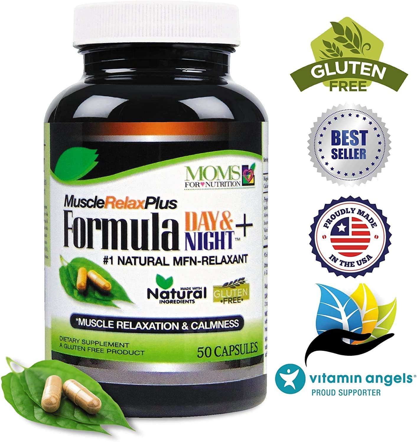 Moms For Nutrition Muscle Relax Formula Plus - 1150 mg Natural Support (50 Capsules) - görsel 3