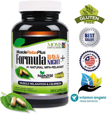 Moms For Nutrition Muscle Relax Formula Plus - 1150 mg Natural Support (50 Capsules)