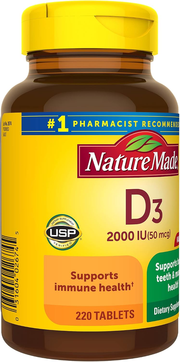 Nature Made Vitamin D 2000 IU (50 mcg) - 220 Tablets - görsel 7