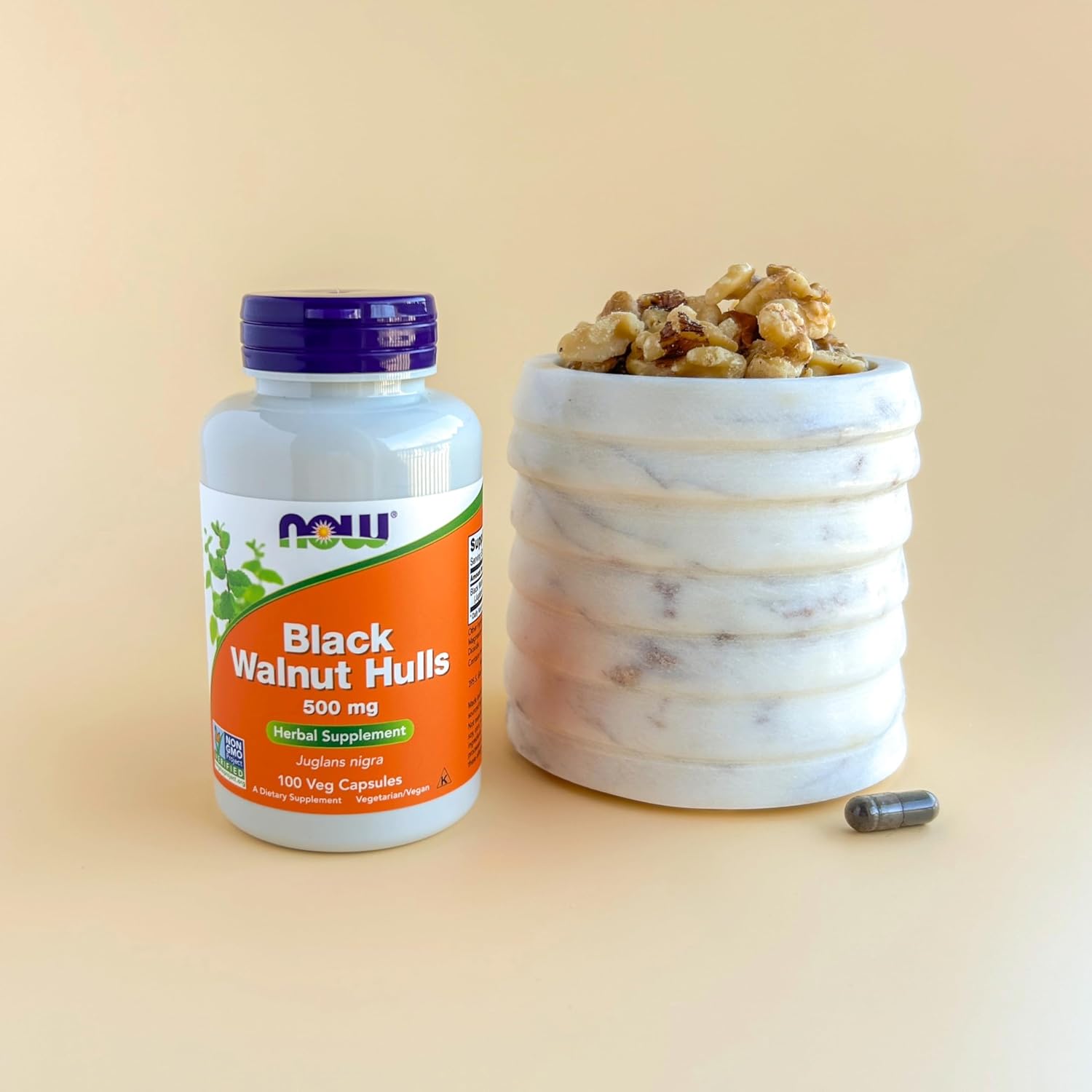 NOW Foods Black Walnut Hulls (Juglans nigra) 500 mg, 100 Veg Capsules - görsel 7