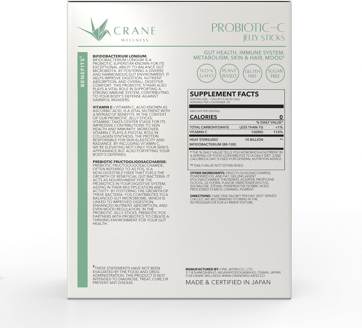 PROBIOTIC-C Jelly Sticks - Bifidobacterium and Vitamin C | Non-GMO, Gluten-free, Vegan | Individual Sachets for Easy on-the-Go Wellness - görsel 5