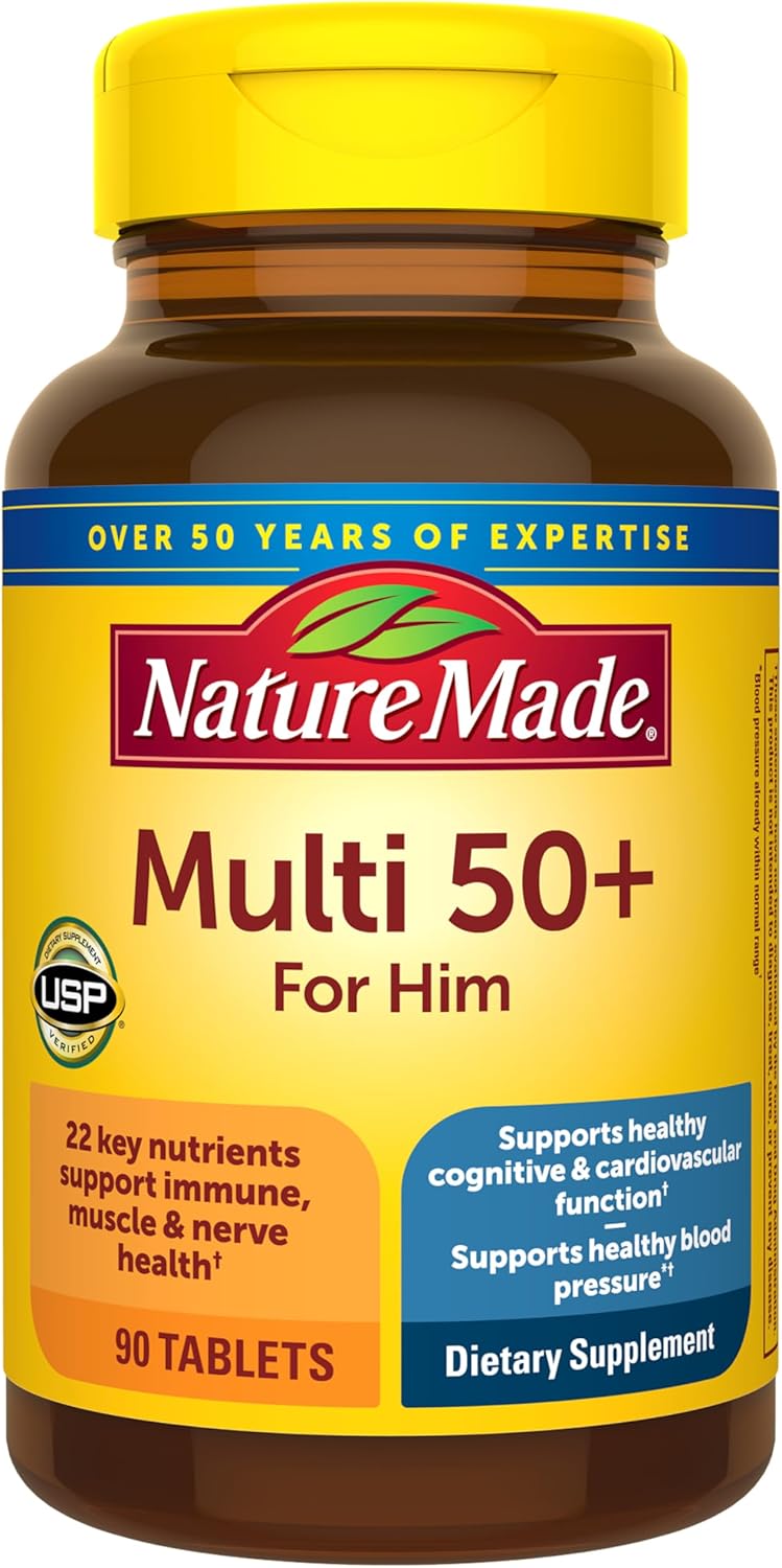 Nature Made Multivitamin for Men Over 50, Daily Nutritional Support, 90 Tablets - görsel 1