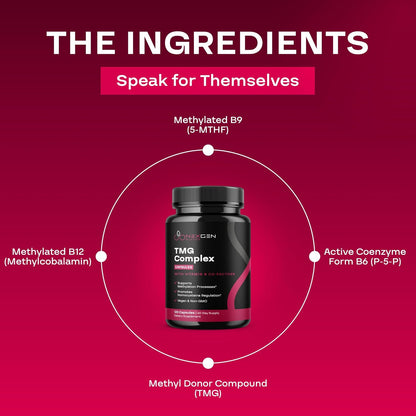 TMG Trimethylglycine Supplement with Methyl B Complex - 500mg Betaine TMG Supplement with Methylated Vitamin B Co-Factors for Homocysteine, Heart & Liver Support - Vegan & Non-GMO (2 Month Supply)